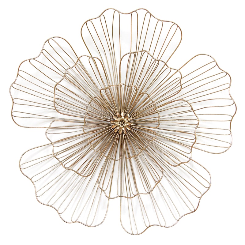 Gold Wire Flower Wall Decor, 23"
