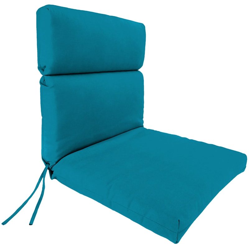 Turquoise Canvas Outdoor Hinged Chair Cushion