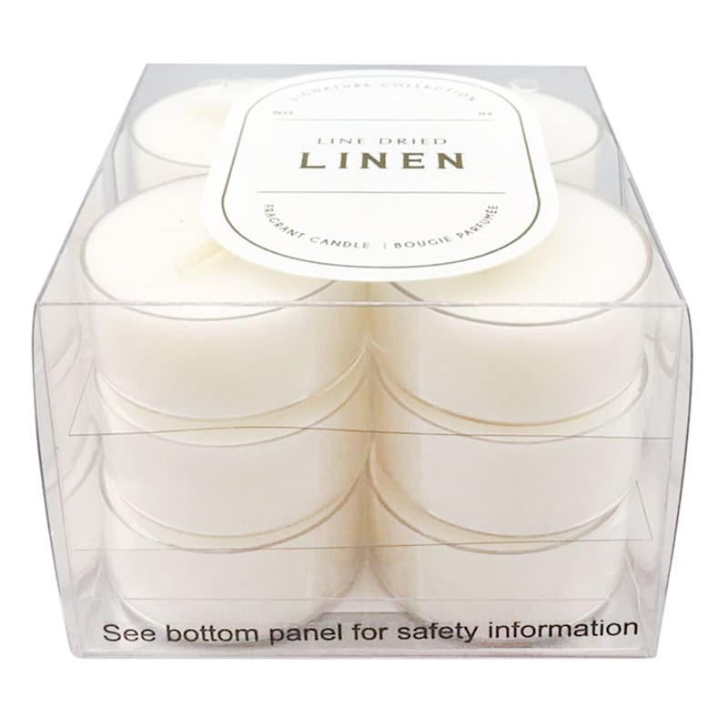 12-Pack Line Dried Linen Tealight Candles