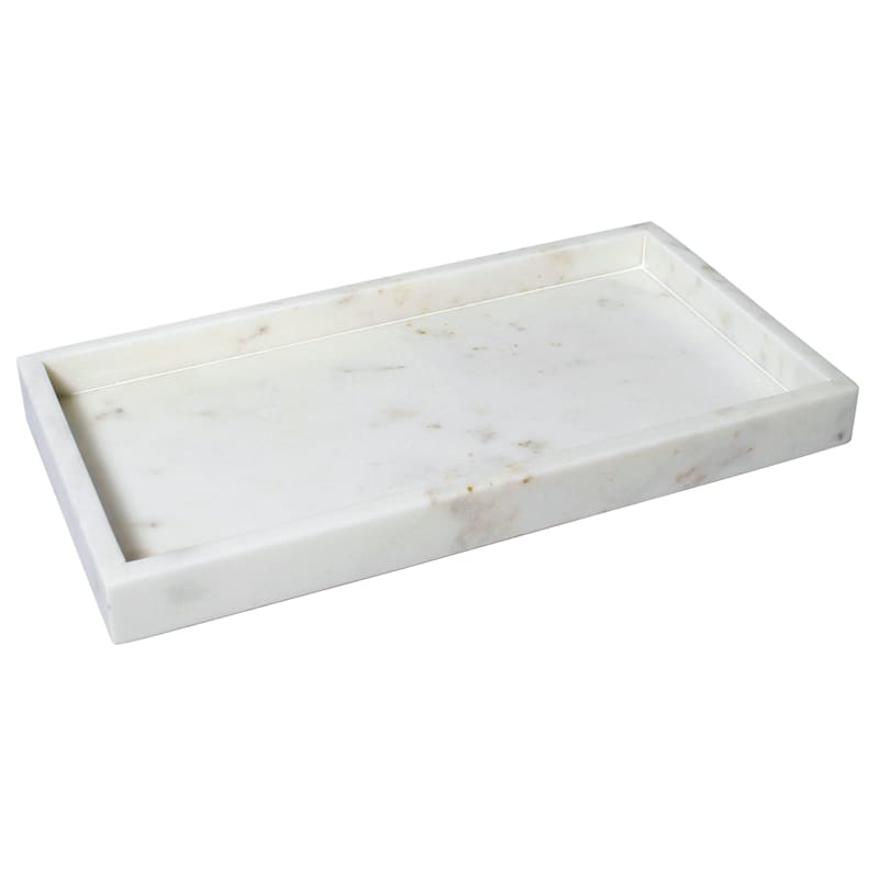 White Marbled Tray, 15x7