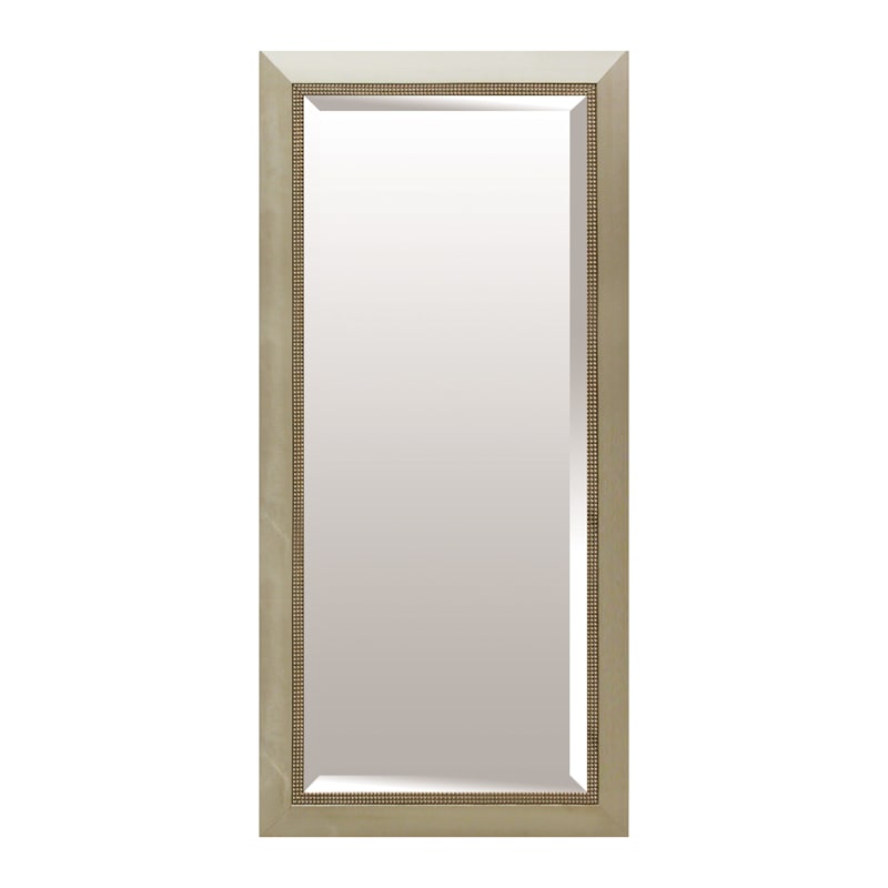 32x68 Rectangle Solid Wood Beaded, Wood Beaded Full Length Mirror