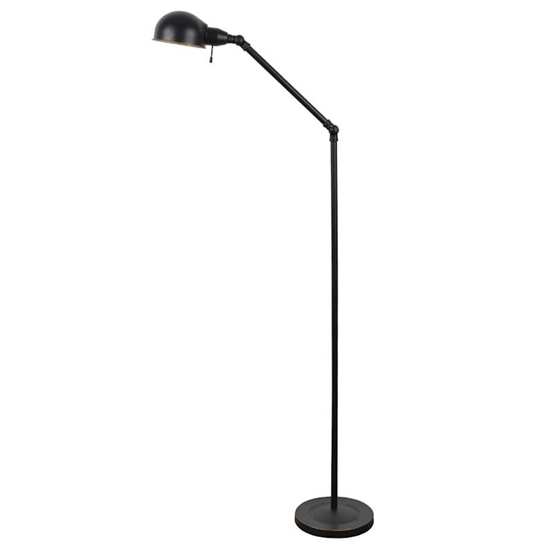 10in Black Metal Floor Lamp At Home, Black Steel Floor Lamp