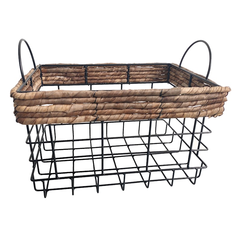 Rectangular Wire Basket/Seagrass Rim