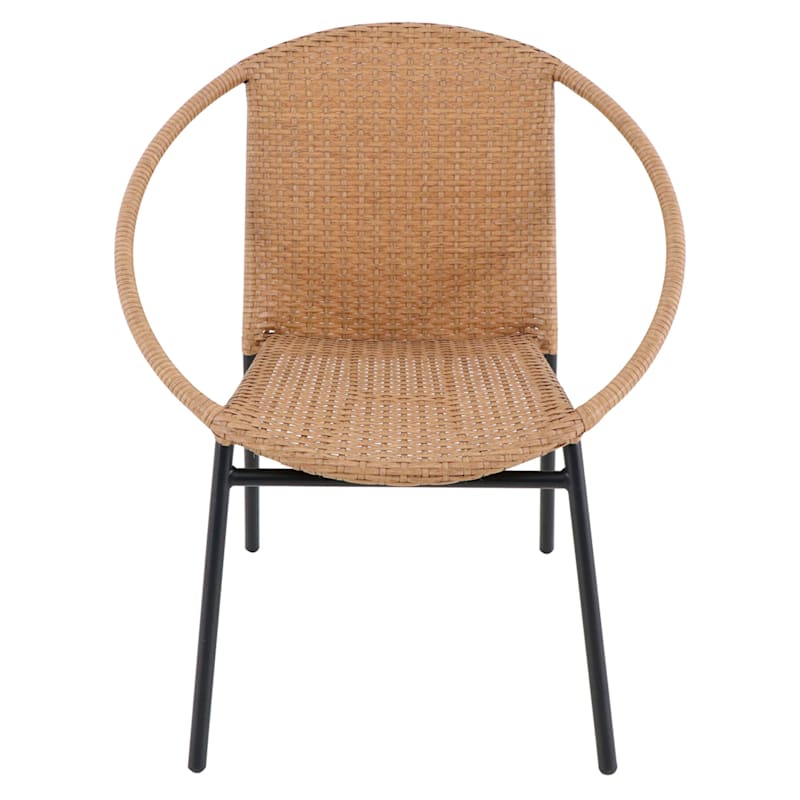 Steel Round Natural Wicker Outdoor, Round Wicker Chair