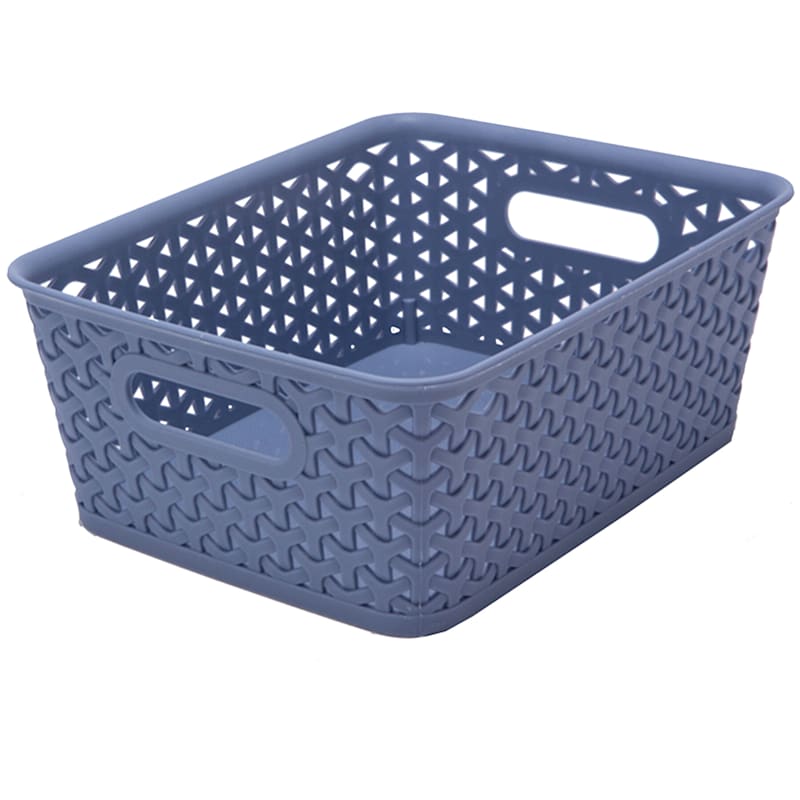 Blue Y-Weave Storage Basket, Medium