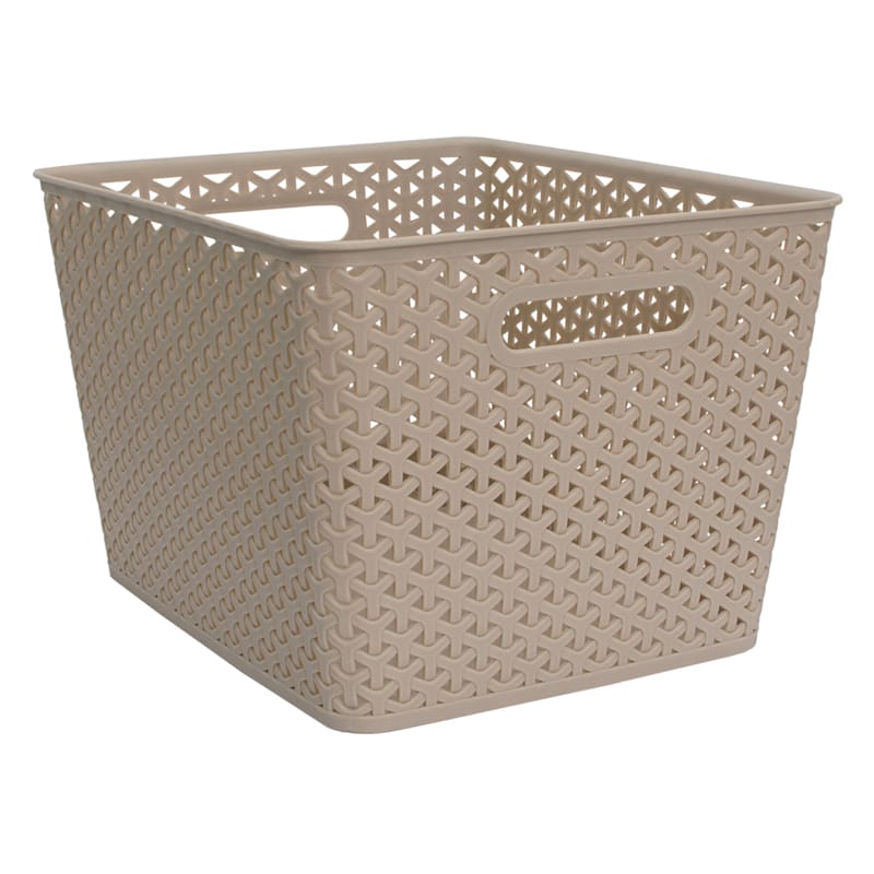 Taupe Y-Weave Storage Basket, Extra Large