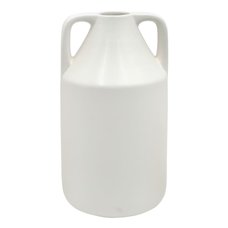 Gammeldags kalv snak Tracey Boyd White Ceramic Vase with Handles, 9.5"