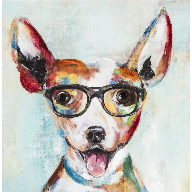 12X12 Dog Glasses Canvas. At Home
