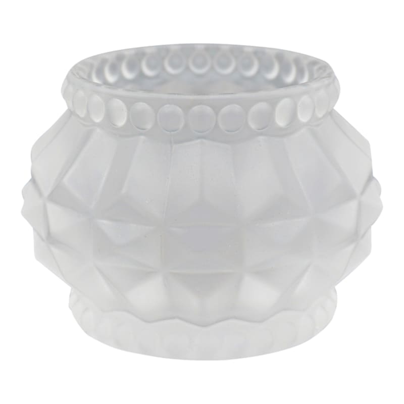 Frosted Glass Candle Holder, 2"