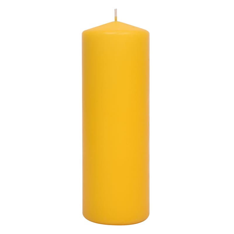 Yellow Unscented Overdip Pillar Candle, 3x8