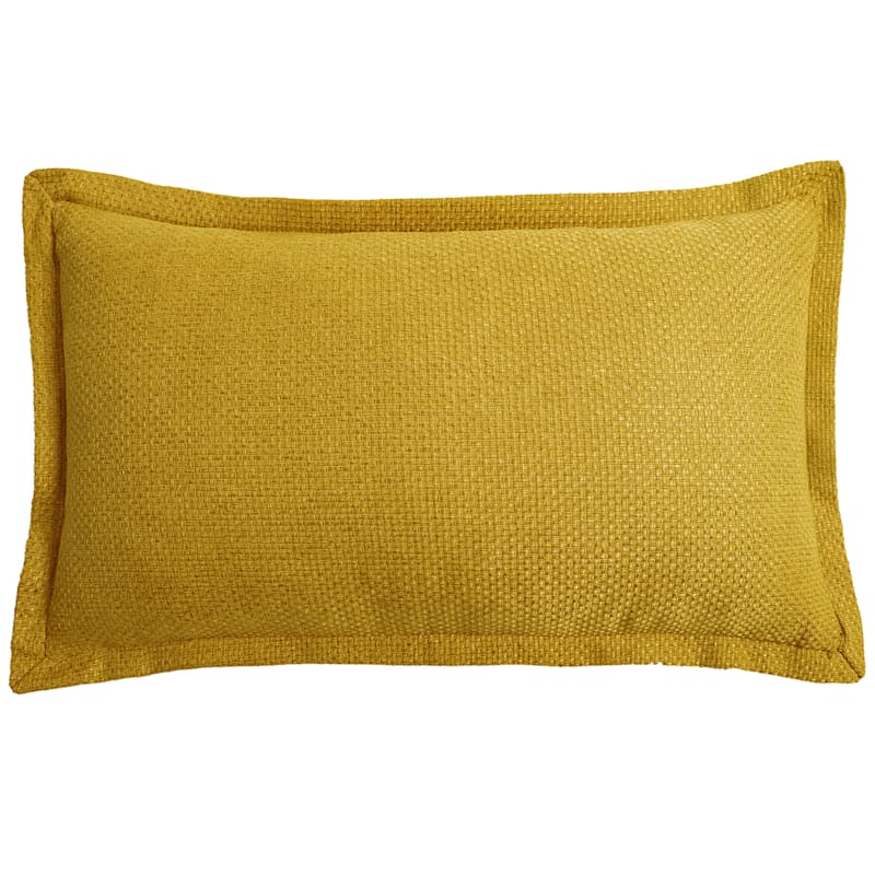 Shiloh Yellow Linen Throw Pillow, 14x24