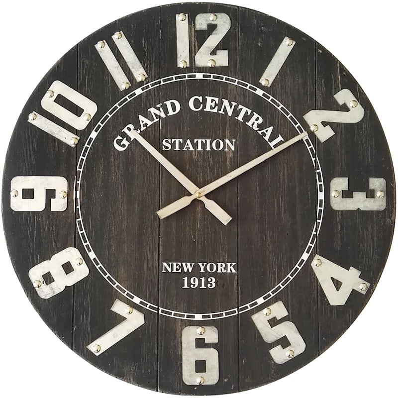 23In Round Wood Clock