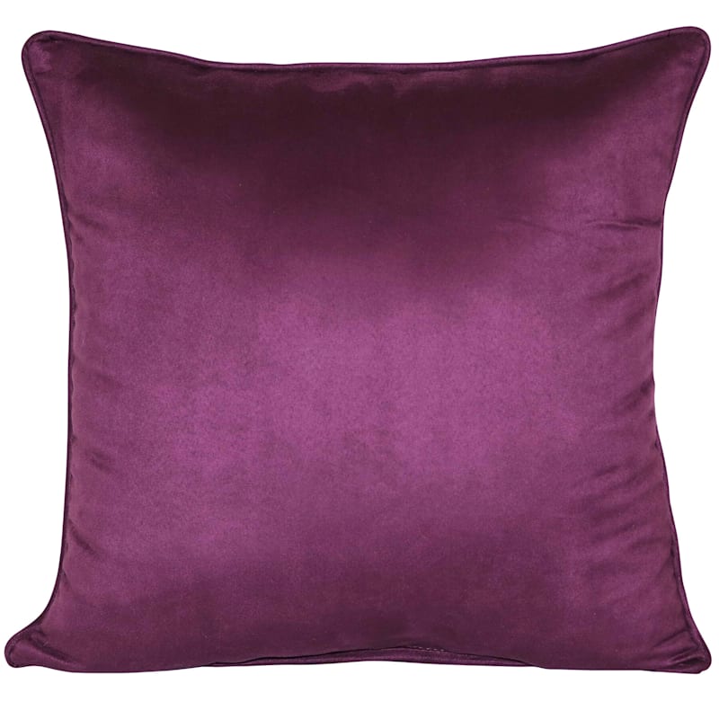 Purple Suede Throw Pillow, 18"