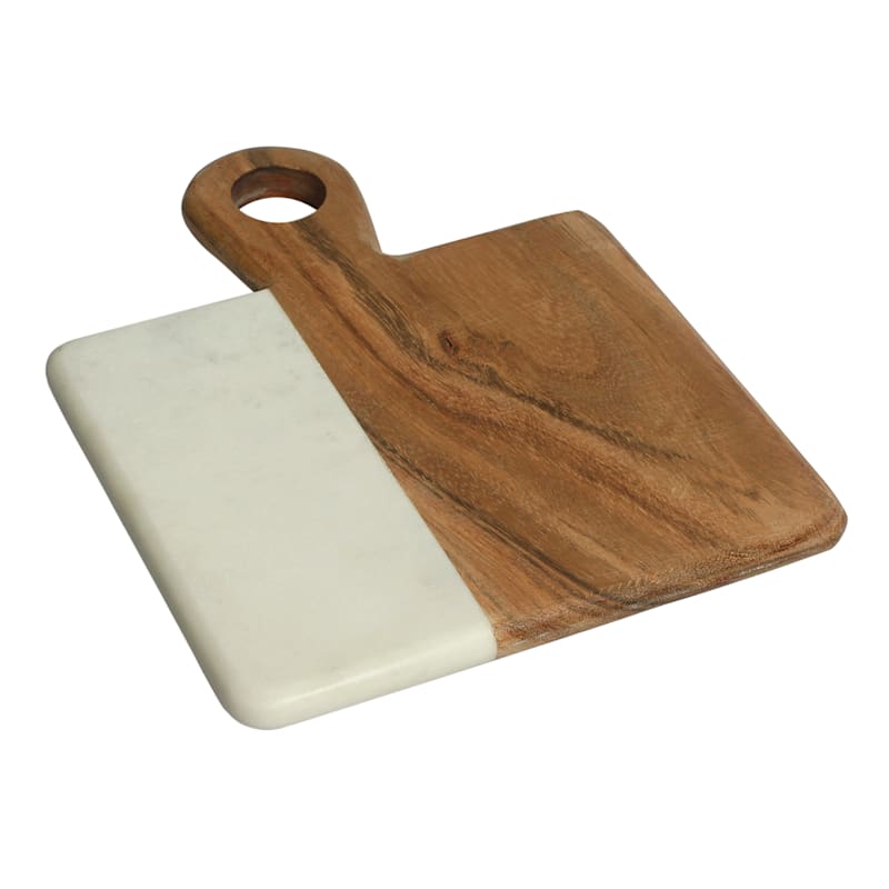 White Marble & Acacia Wood Cheese Board, Small