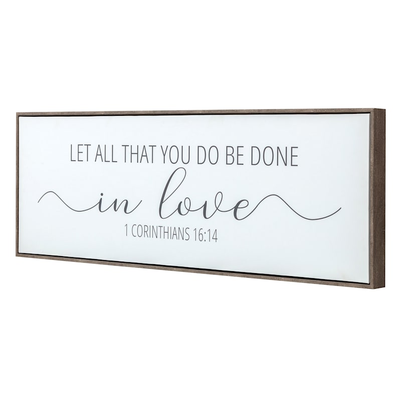 In Love Framed Canvas Wall Sign, 36x12