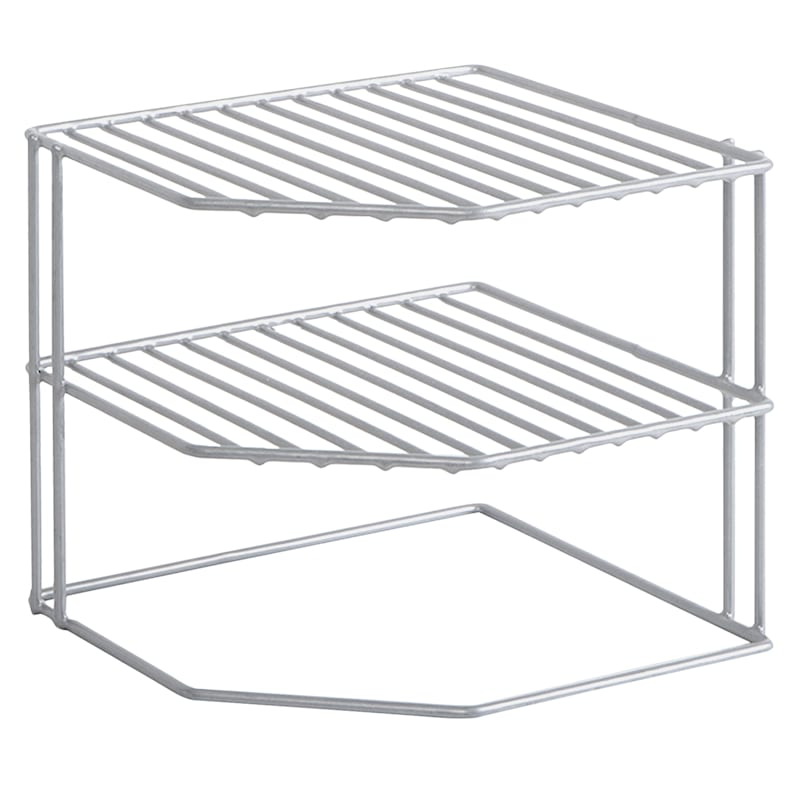 Gray 3-Tier Small Metal Shelf