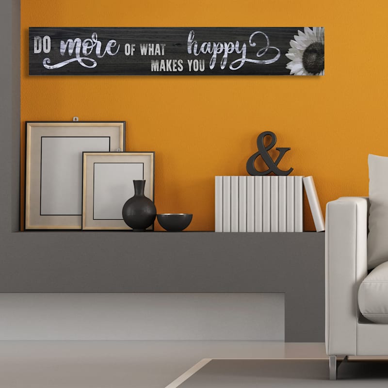 What Makes You Happy Canvas Wall Art, 36x6