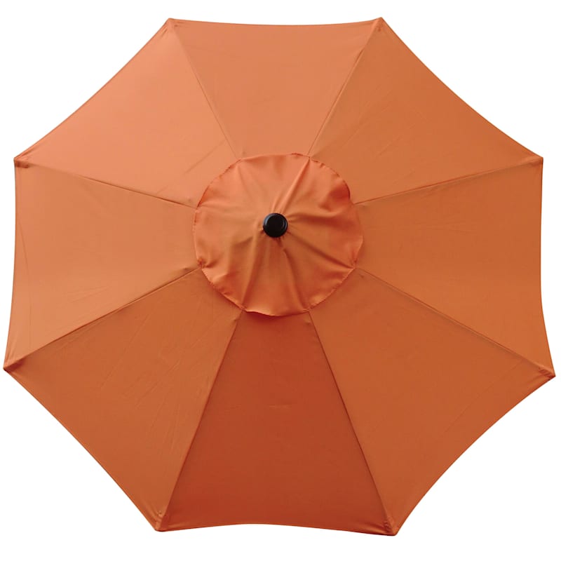 Orange Outdoor Crank & Tilt Steel Umbrella, 7.5'