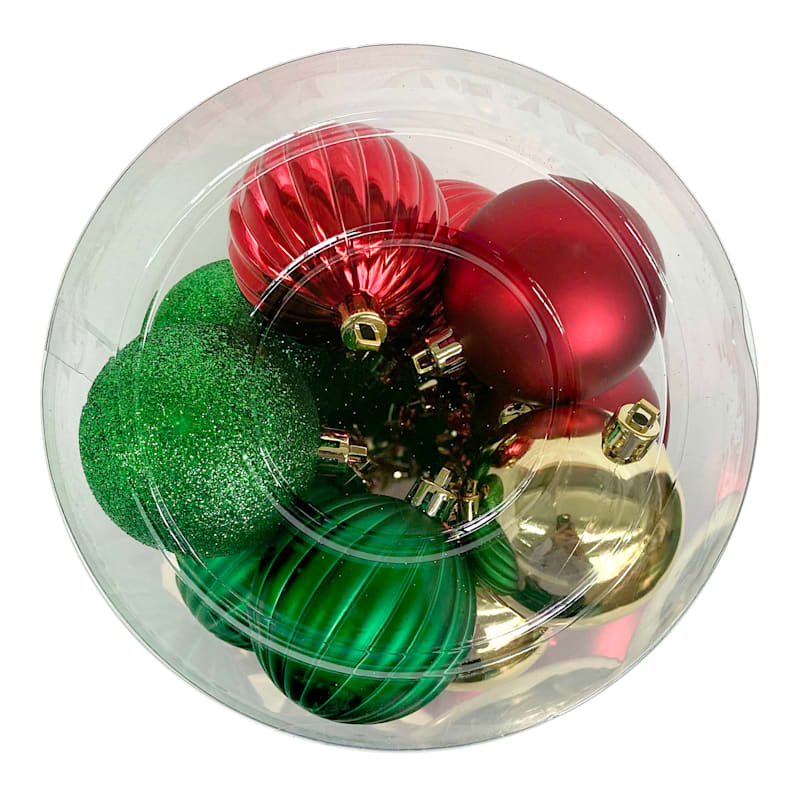 50-Count Red, Green & Gold Mix Shatterproof Ornaments