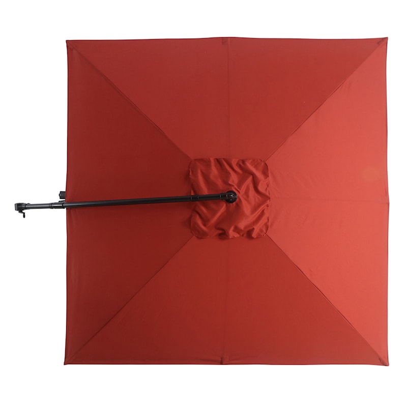 Square Offset Red Outdoor Aluminum Umbrella, 8'