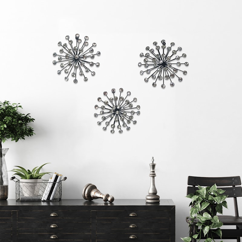 3Piece Acrylic Burst Set Wall Decor, 10"