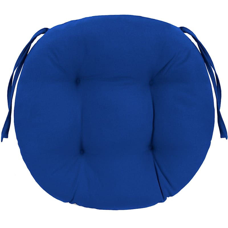 Cobalt Blue Canvas Outdoor Round Seat Cushion