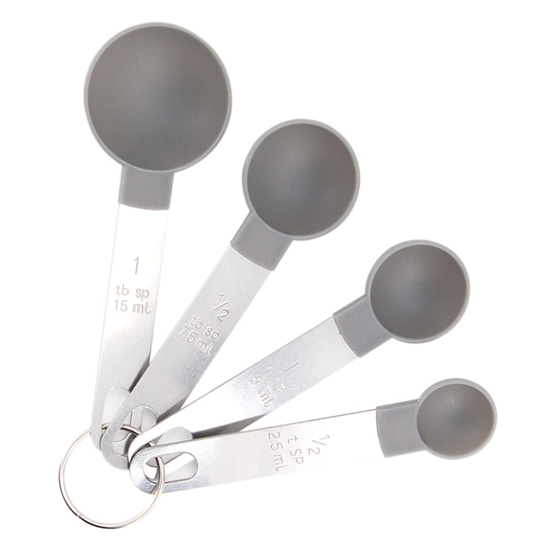 8-Piece Measuring Cup & Spoon Set, Grey, Plastic Sold by at Home