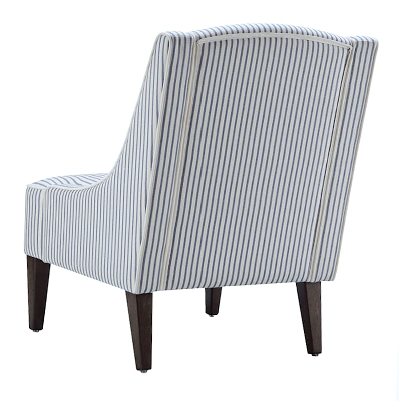 Kayson Blue Striped Upholstered Accent Chair