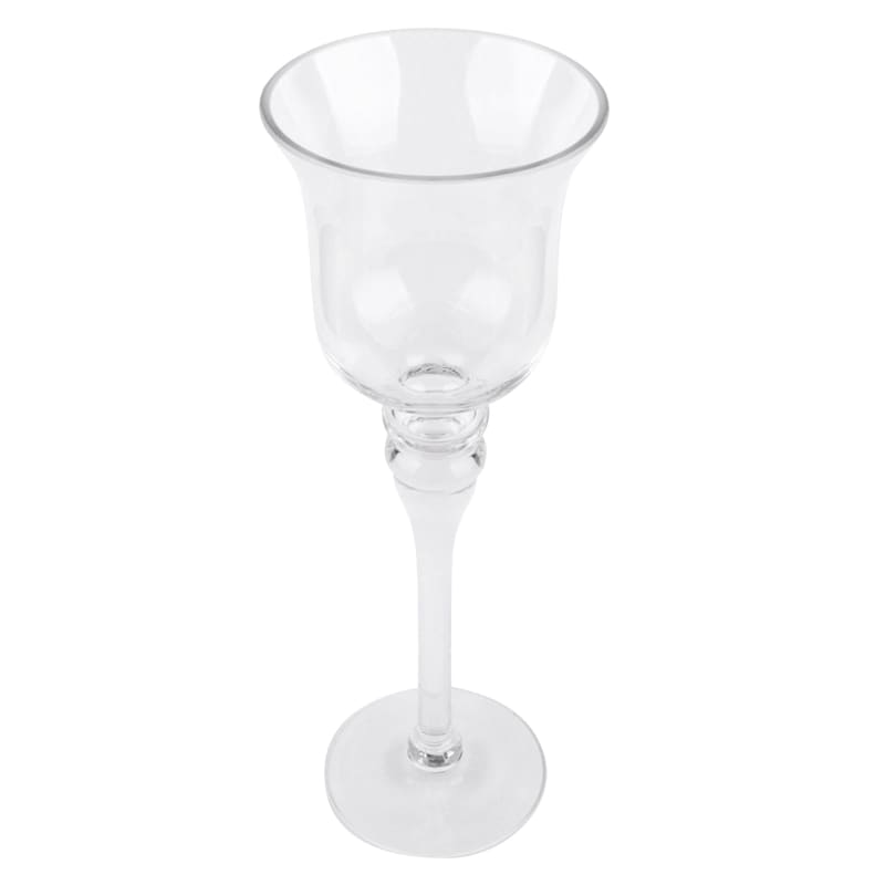 Stem Glass Clear Candle Holder, 12"