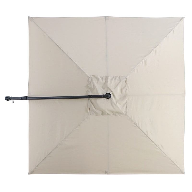 Square Offset Tan Outdoor Aluminum Umbrella, 8'