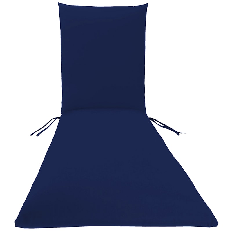 Navy Canvas Outdoor Basic Chaise Lounge Cushion