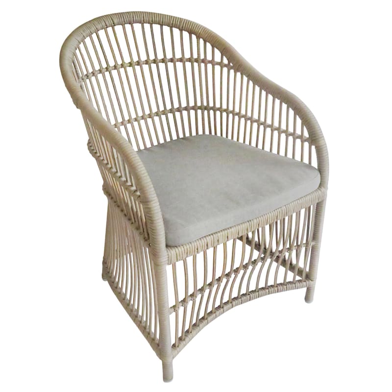 All Weather Wicker Outdoor Dining Chair, Outdoor Wicker Dining Chairs With Cushions And