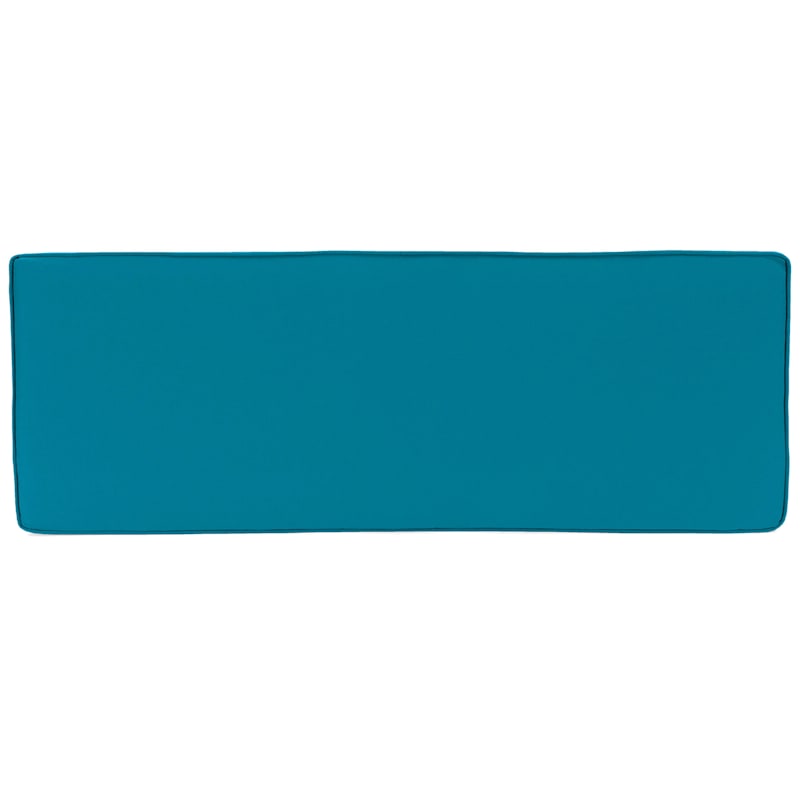Turquoise Canvas Outdoor Gusseted Bench Cushion