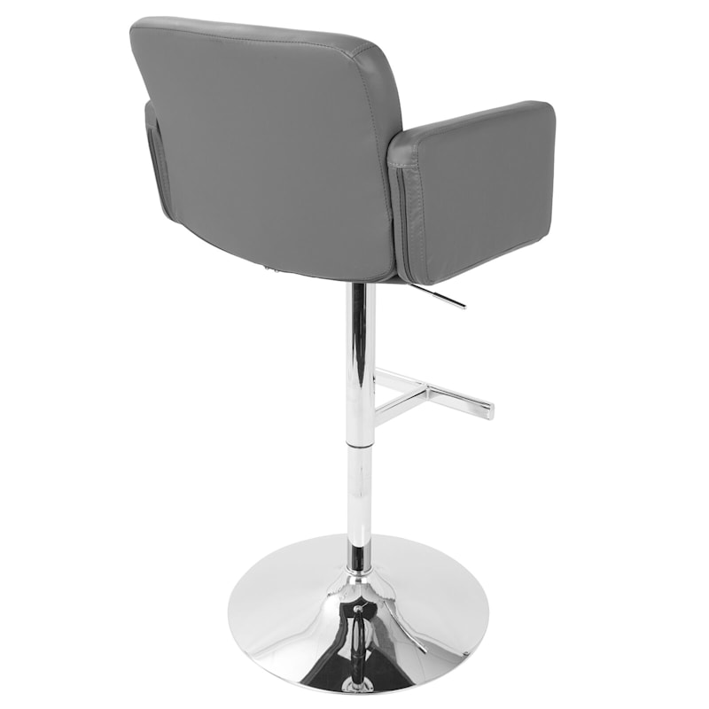 Stout Grey Faux Leather Adjustable Barstool