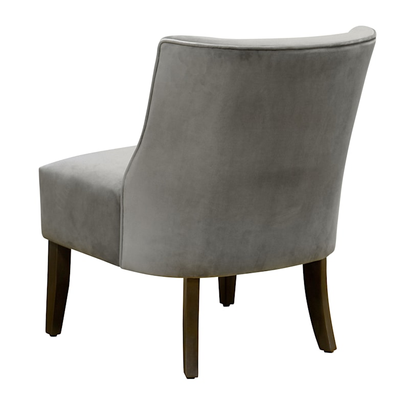 Velvet Gray Tufted Accent Chair