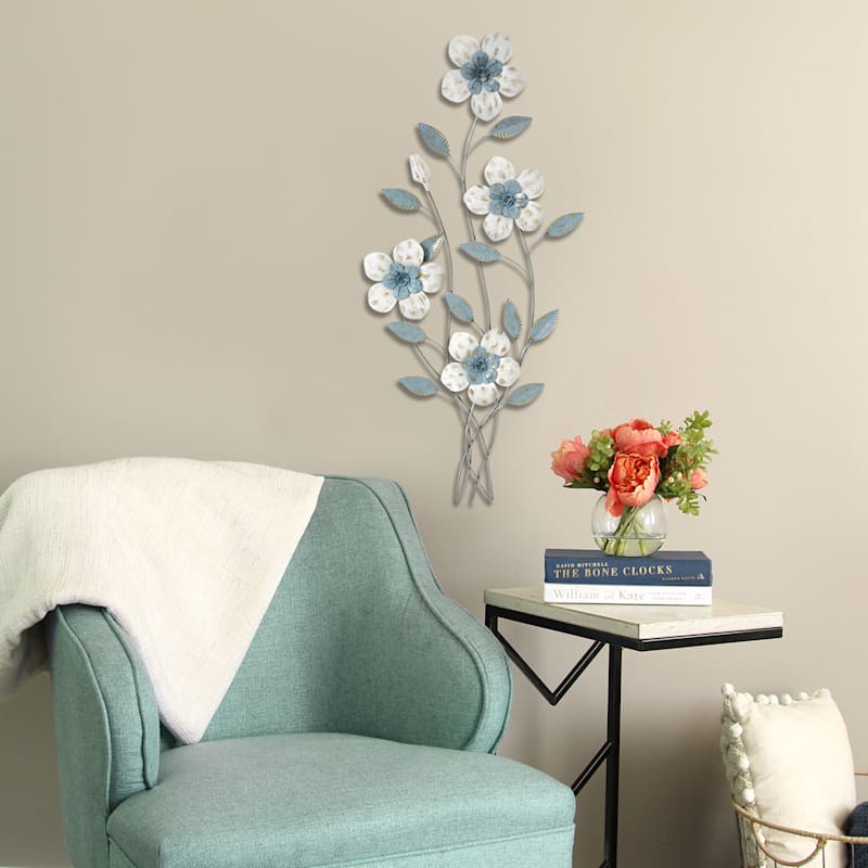 Metal Flower Stem Wall Art, 17x36