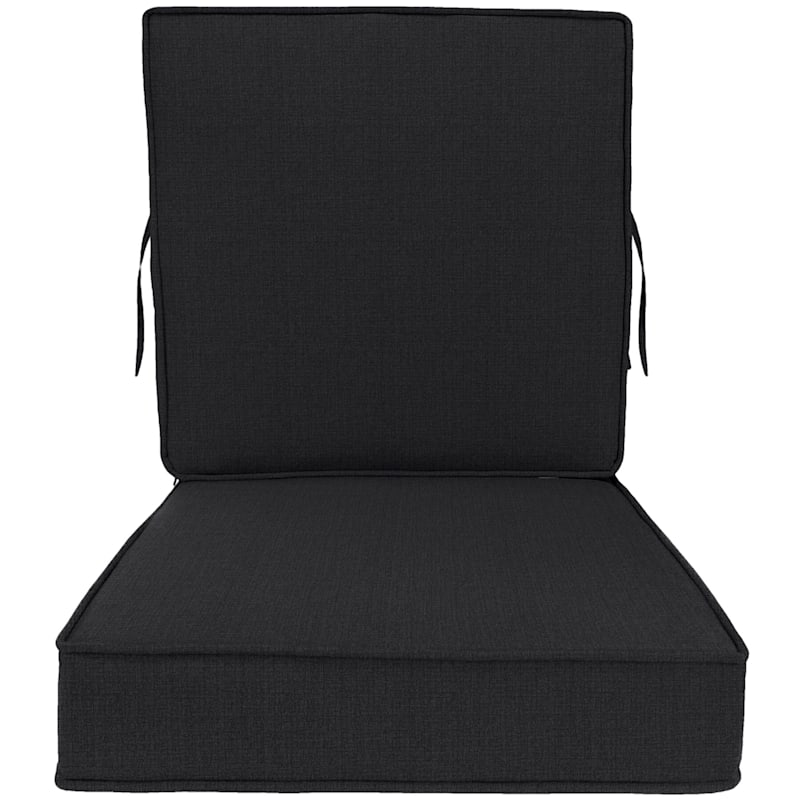 2-Piece Sorvino Ash Premium Outdoor Gusseted Deep Seat Cushion