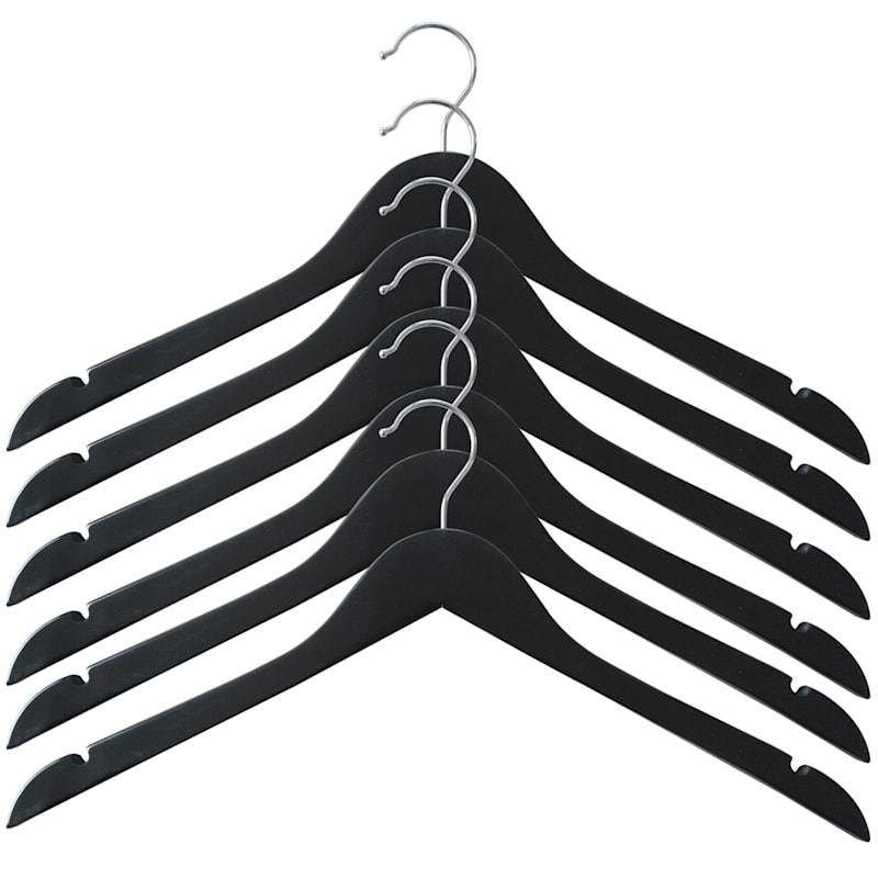 Wood Black 5-Piece Shirt Hanger