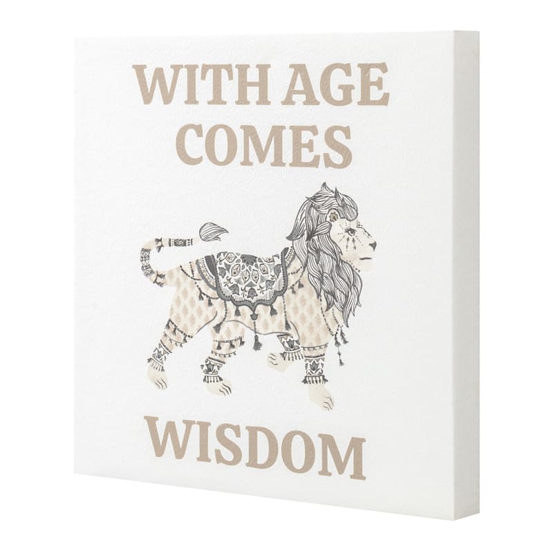 With Age Comes Wisdom Canvas Wall Sign, 4x14