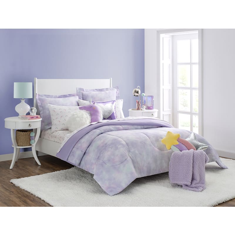 Tiny Dreamers Purple Plush Sherpa Throw Blanket, 50x60