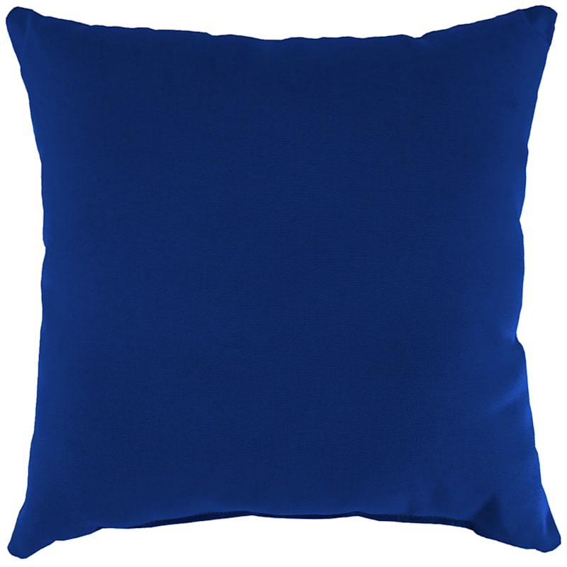 Cobalt Blue Canvas Oversized Outdoor Throw Pillow, 20"