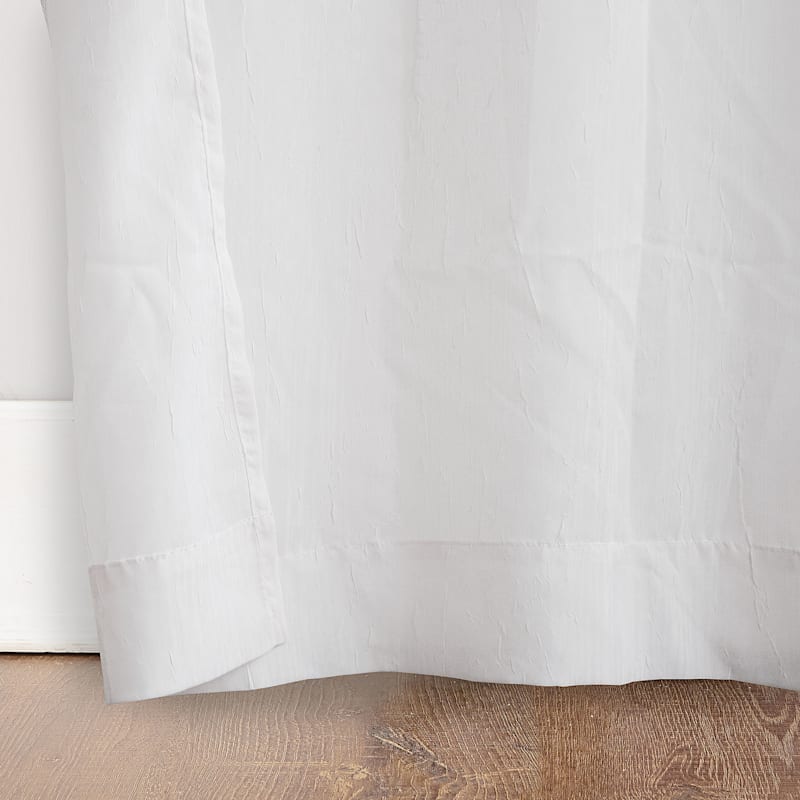 Erica White Crushed Sheer Voile Grommet Curtain Panel, 63"