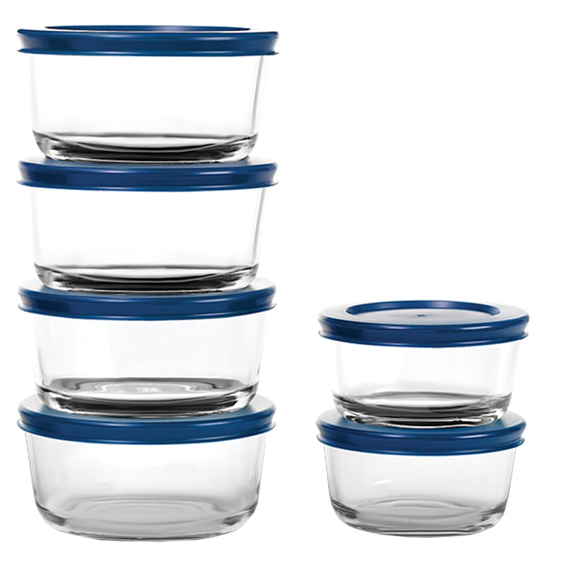 20 Oz 630ml Glass Food Storage Container with Lid Round Airtight