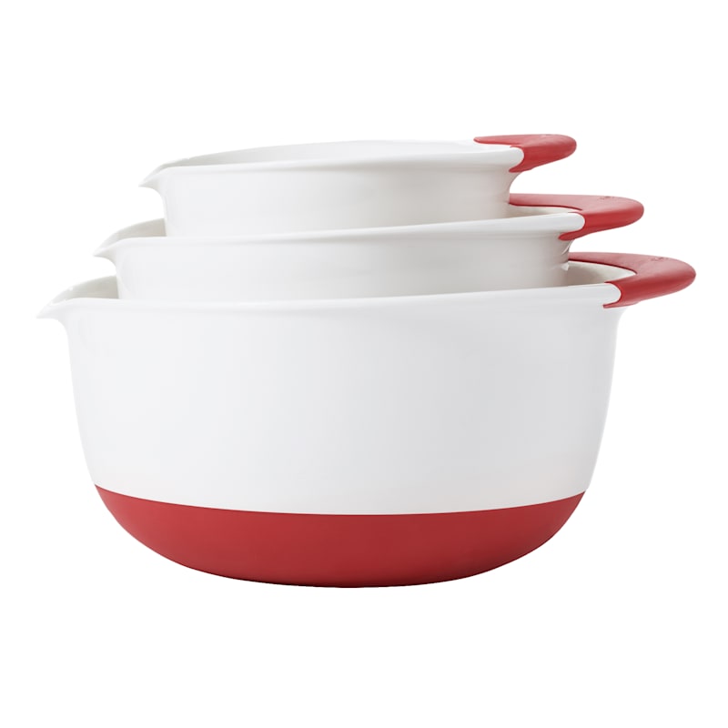 OXO 3-Piece Red & White Mixing Bowl Set