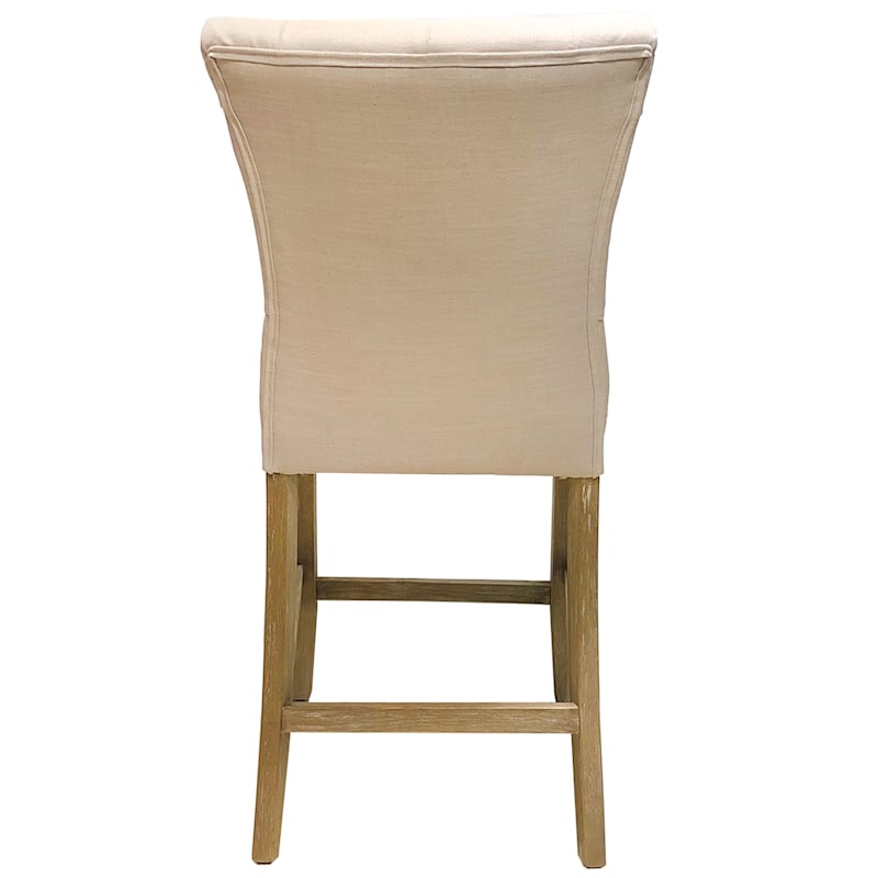 Amy Upholstered 8 Button Tan Counterstool, 24"