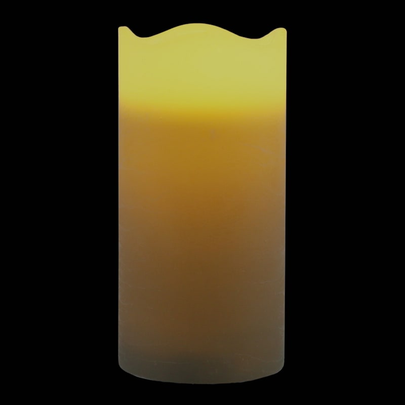 4X8 Led Wax Candle With 6 Hour Timer Grey
