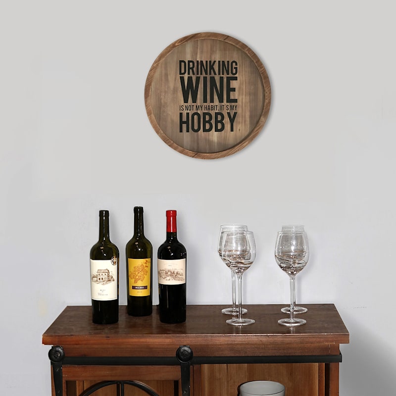 16X16 Drinking Wine Is Not My Habit Its My Hobby Framed Glass Wall Art