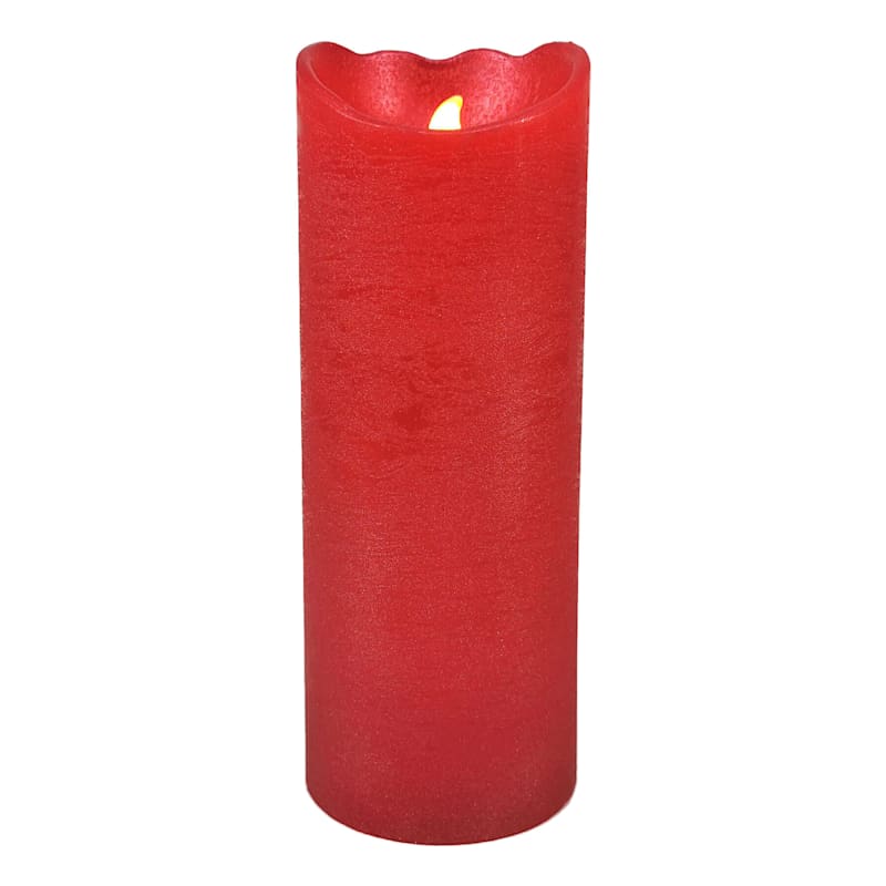 3X8 Led Wax Bevel Connection Candle With 6 Hour Timer Red