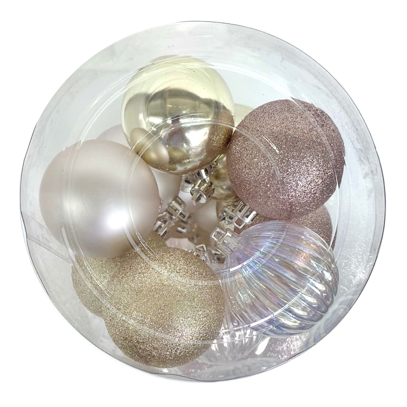 Holiday Romance 50-Count Vintage Pastel Mix Shatterproof Ornaments