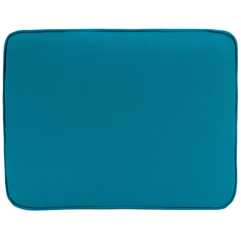 Turquoise Canvas Outdoor Gusseted Back Cushion